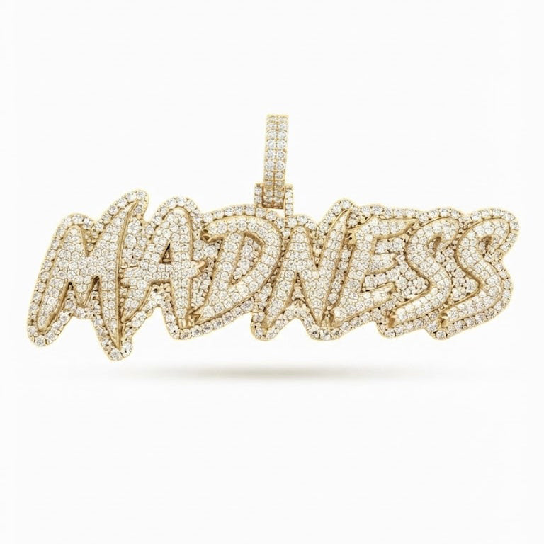 MADNESS Graffiti Letter Diamond Pendant