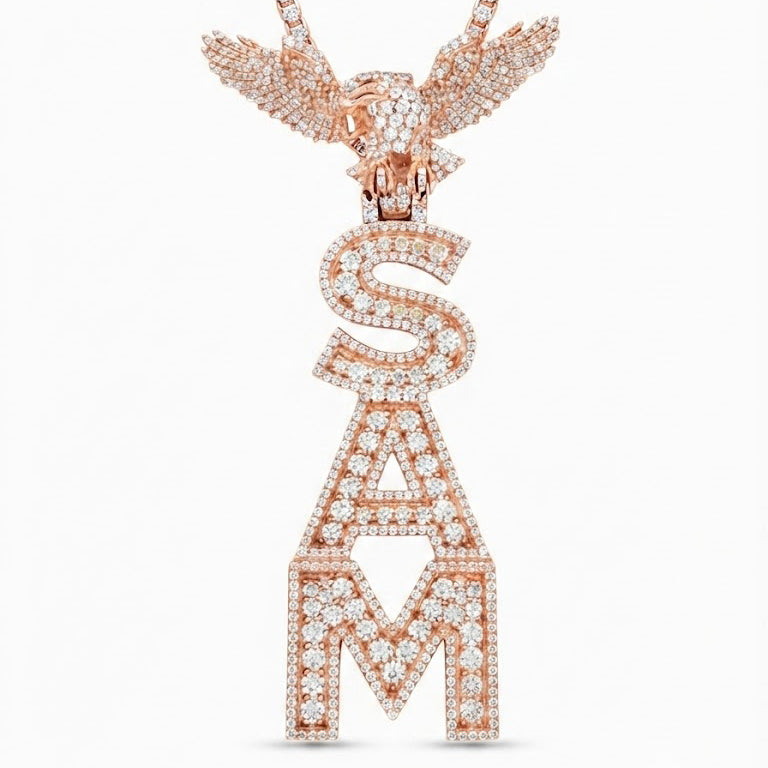 Eagle Top SAM Letter Pendant
