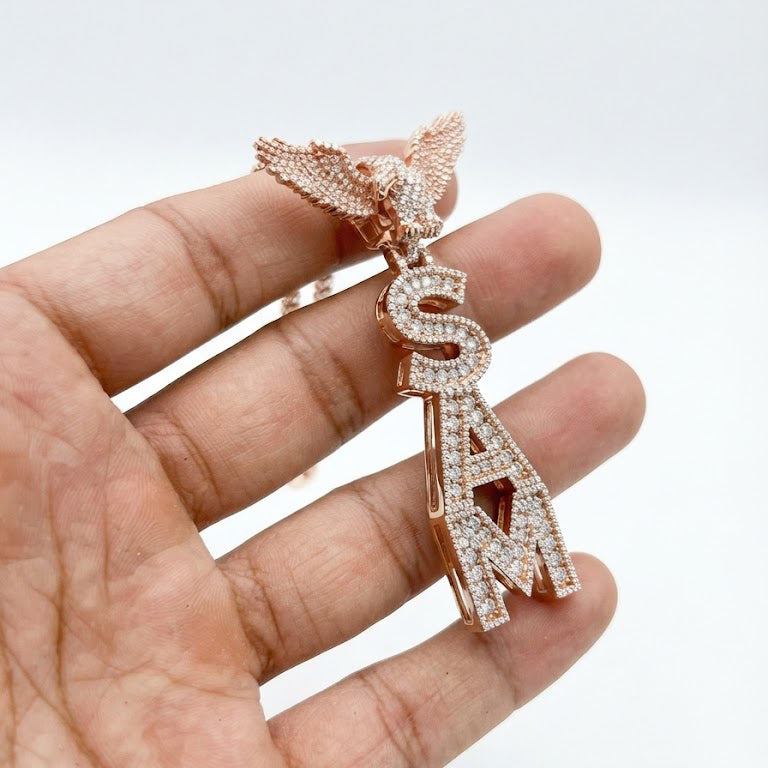 Eagle Top SAM Letter Pendant