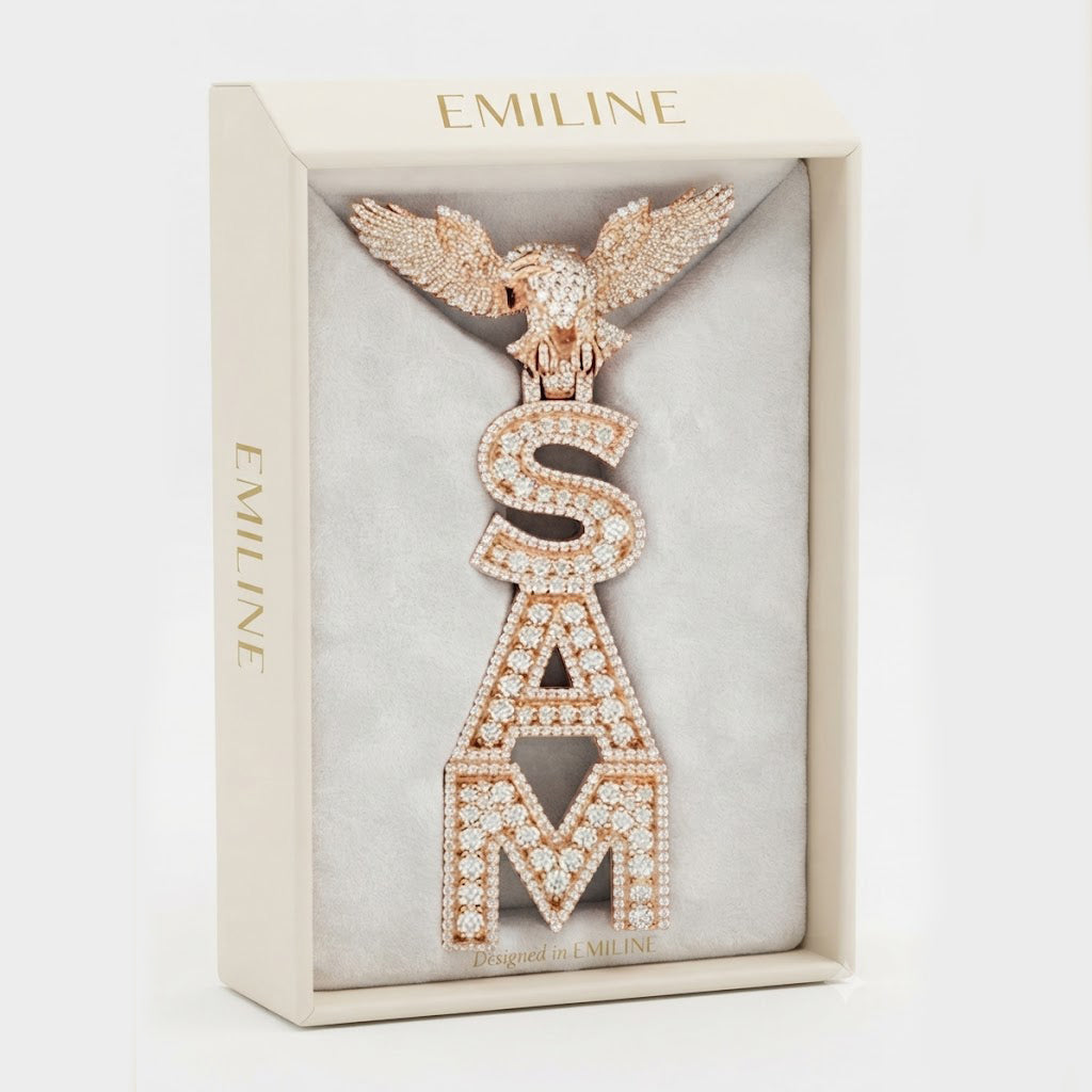 Eagle Top SAM Letter Pendant