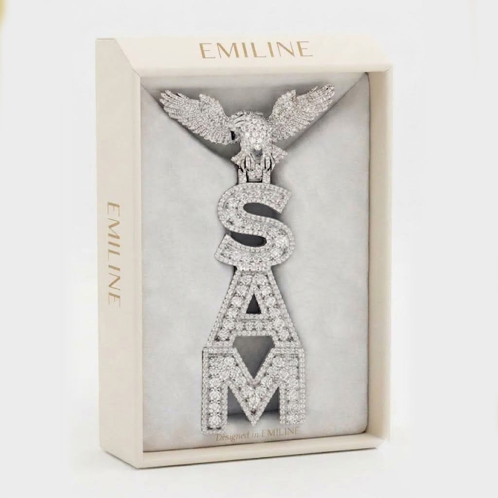 Eagle Top SAM Letter Pendant