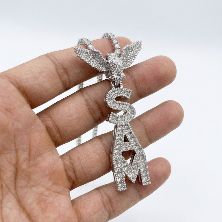 Eagle Top SAM Letter Pendant