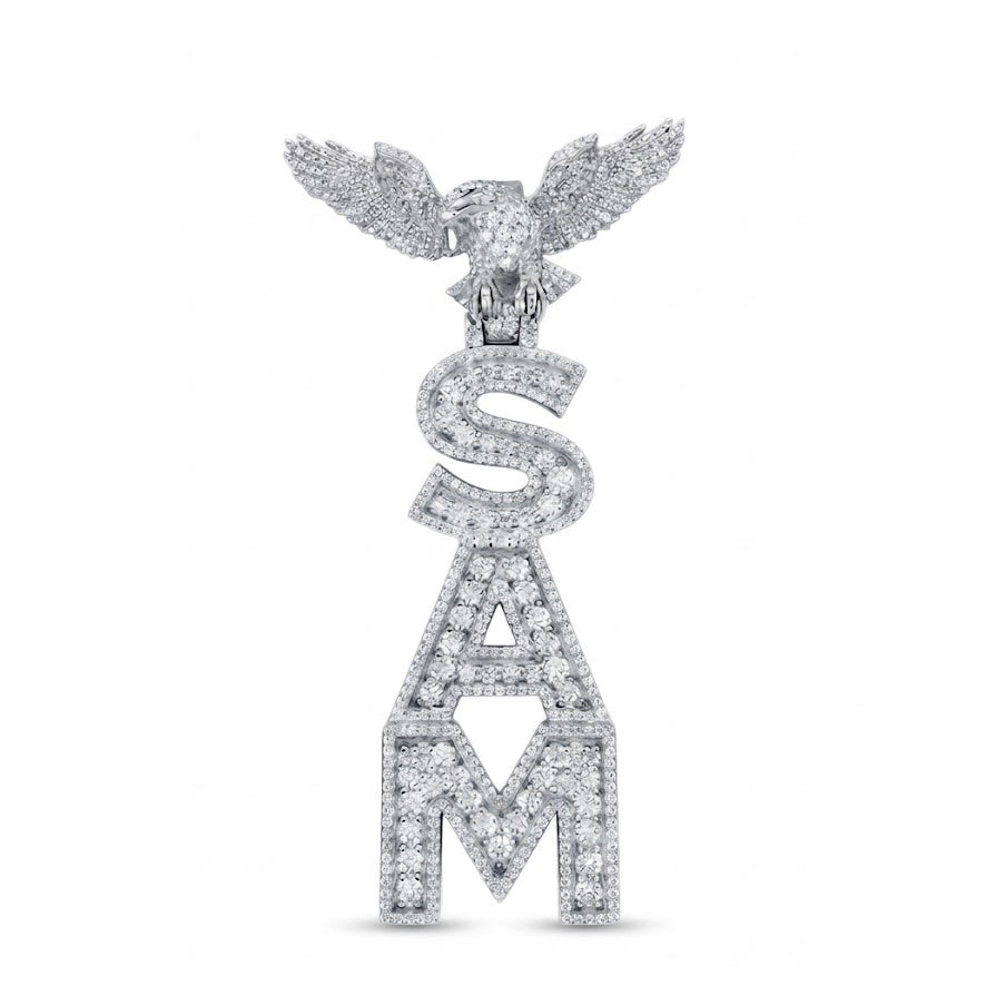 Eagle Top SAM Letter Pendant