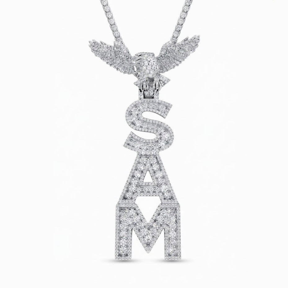 Eagle Top SAM Letter Pendant