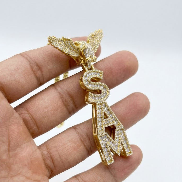 Eagle Top SAM Letter Pendant