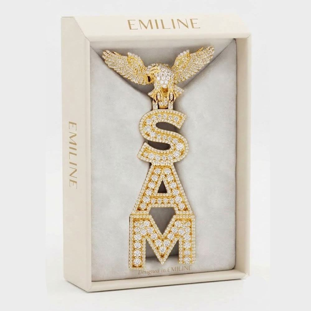 Eagle Top SAM Letter Pendant