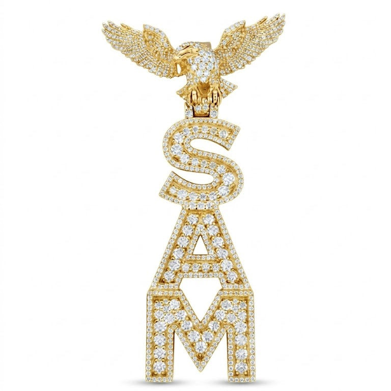 Eagle Top SAM Letter Pendant