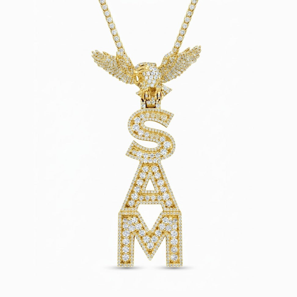 Eagle Top SAM Letter Pendant