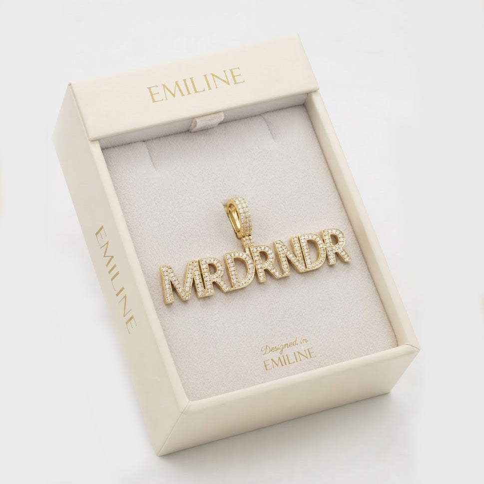 Custom Name Letter Diamond Pendant
