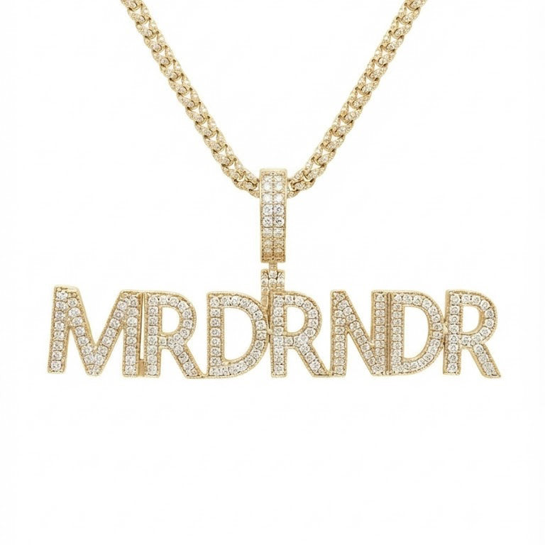 Custom Name Letter Diamond Pendant