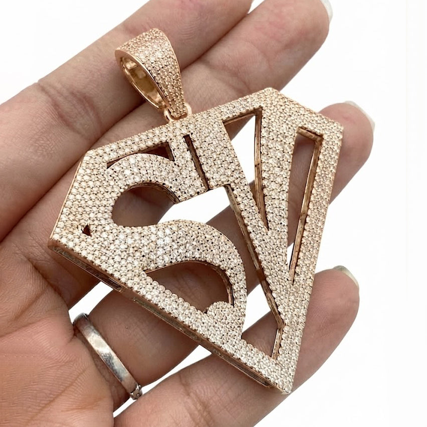 Diamond Shape Custom Letter Pendant