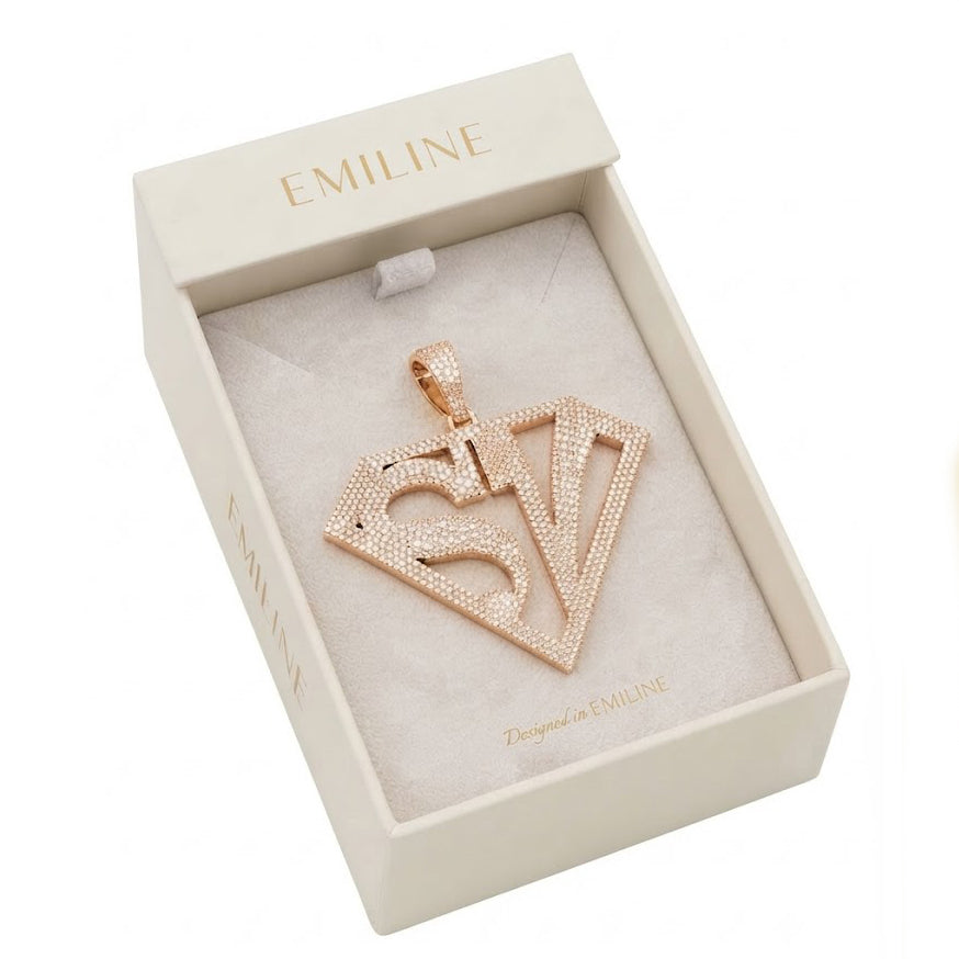 Diamond Shape Custom Letter Pendant