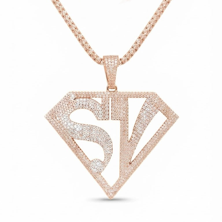 Diamond Shape Custom Letter Pendant