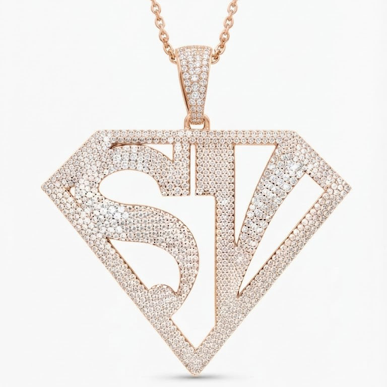 Diamond Shape Custom Letter Pendant