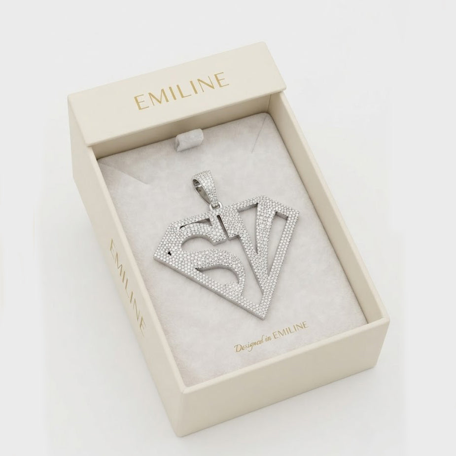 Diamond Shape Custom Letter Pendant
