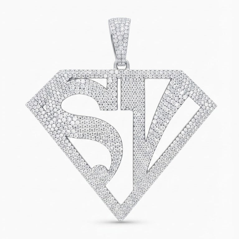 Diamond Shape Custom Letter Pendant