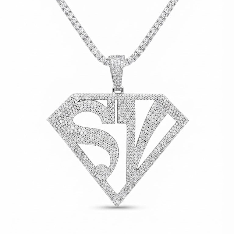 Diamond Shape Custom Letter Pendant