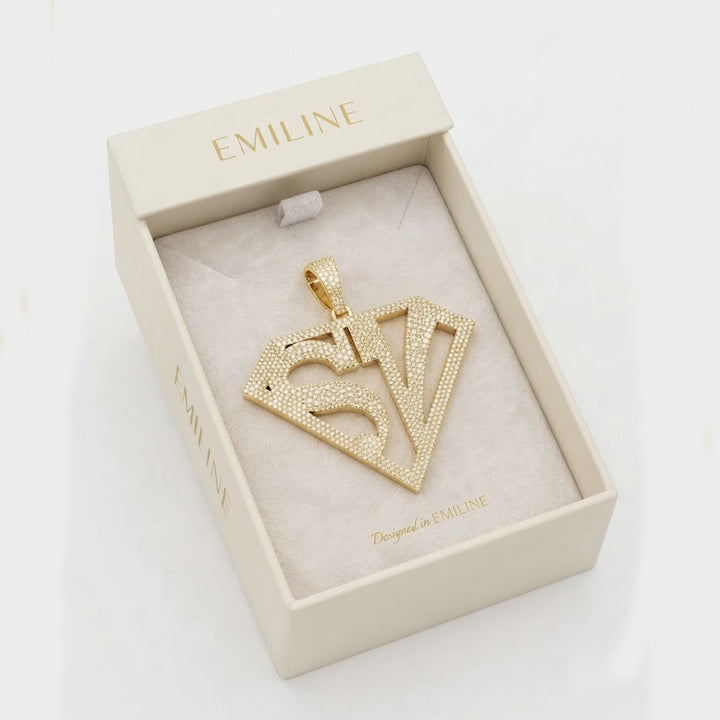 Diamond Shape Custom Letter Pendant