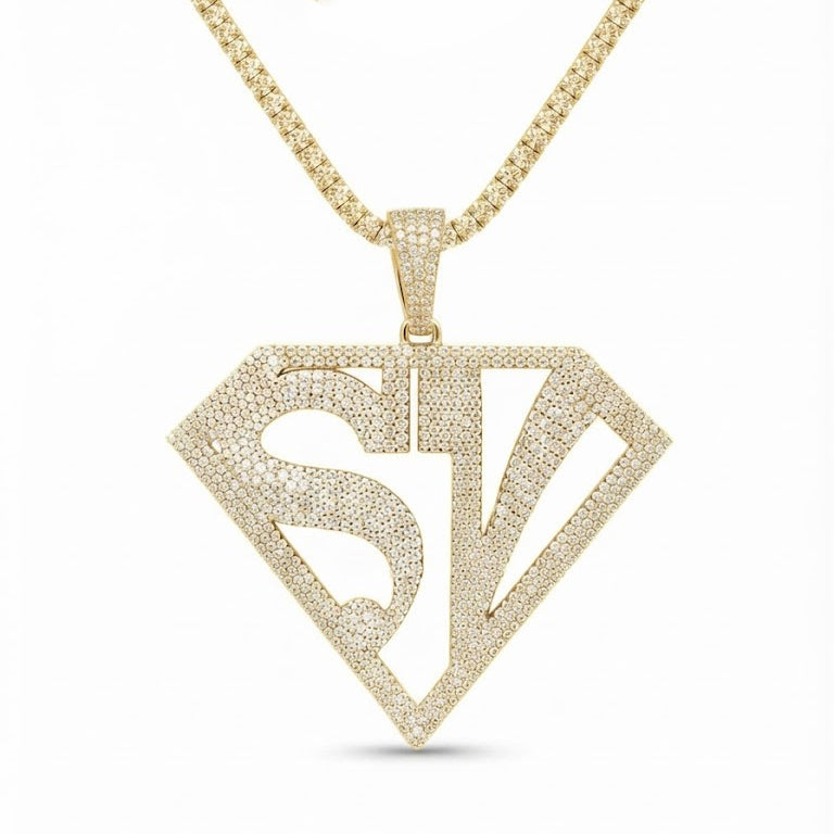 Diamond Shape Custom Letter Pendant