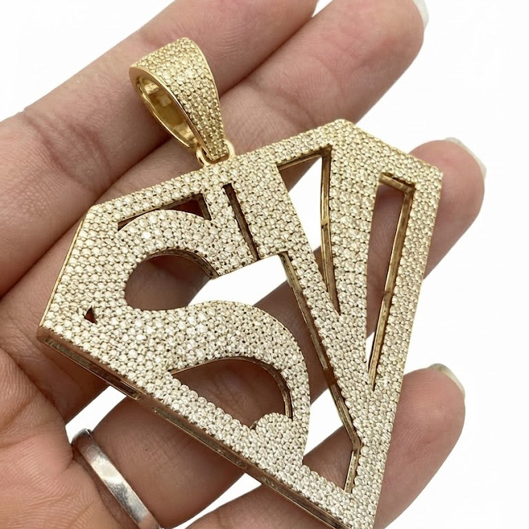 Diamond Shape Custom Letter Pendant