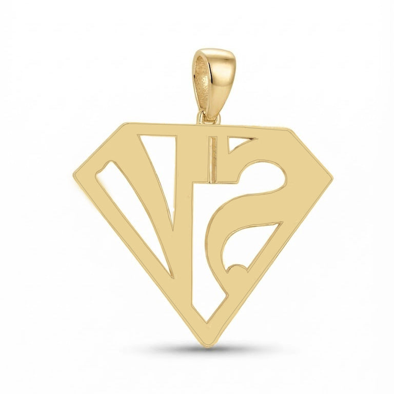 Diamond Shape Custom Letter Pendant