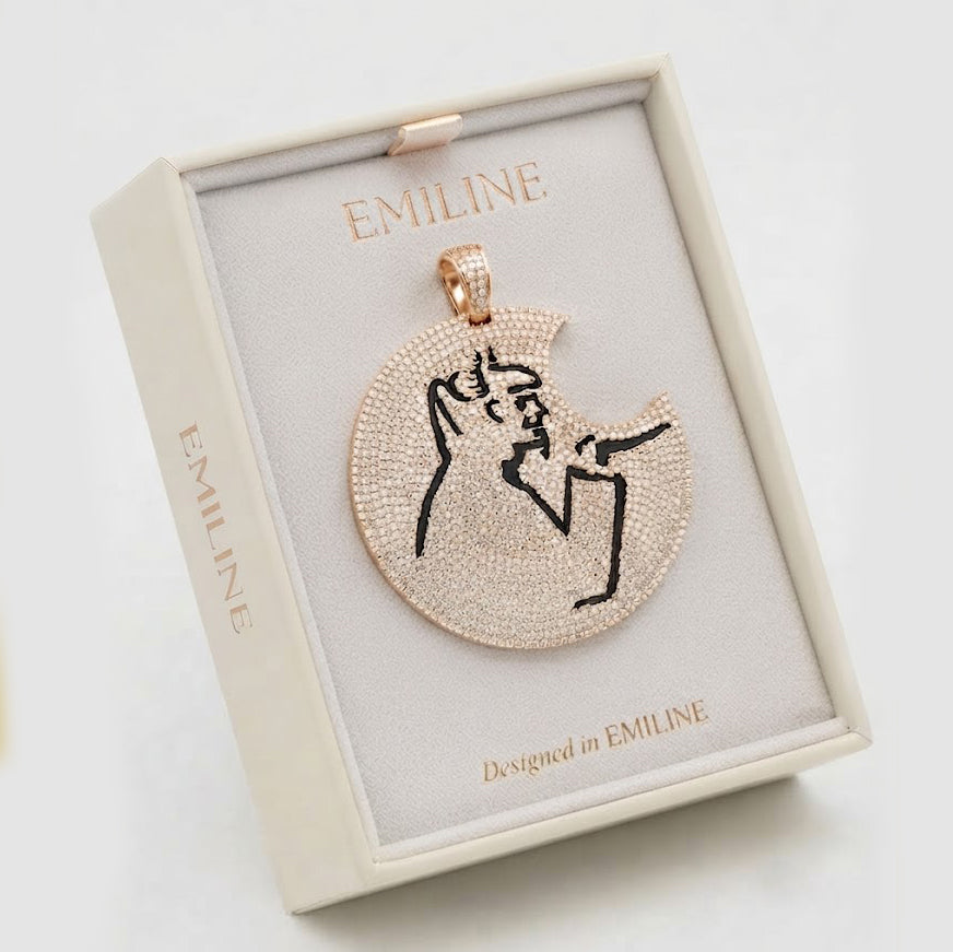 Crescent Moon Astronaut Pendant
