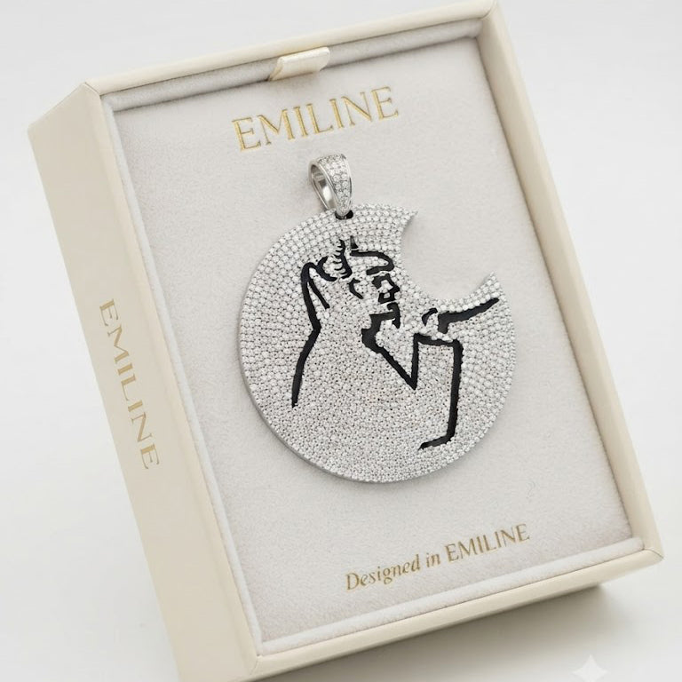 Crescent Moon Astronaut Pendant