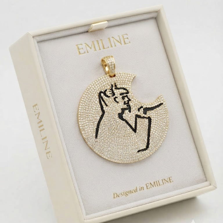 Crescent Moon Astronaut Pendant