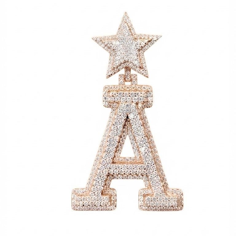 Star Letter A Diamond Pendant