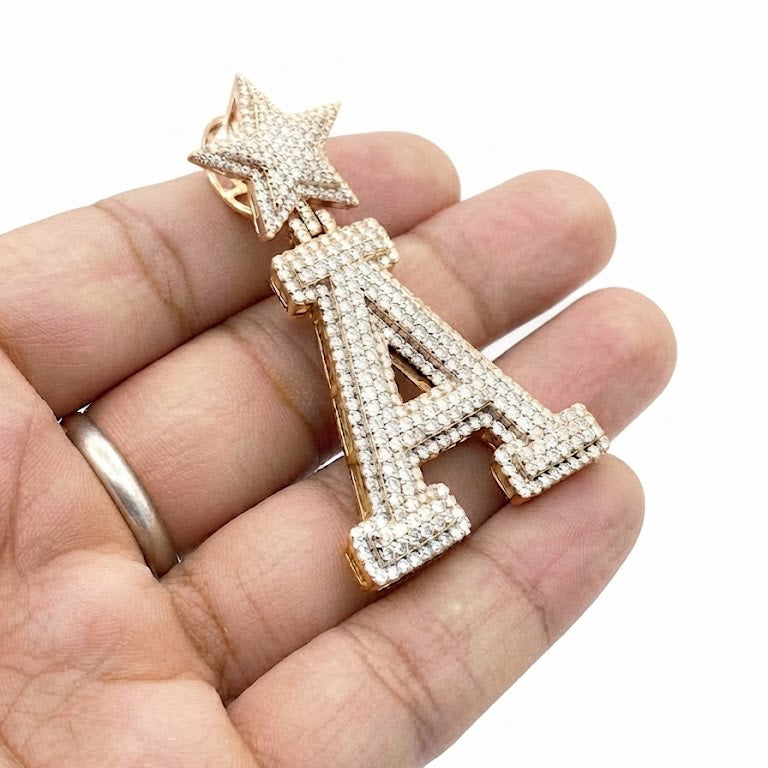 Star Letter A Diamond Pendant
