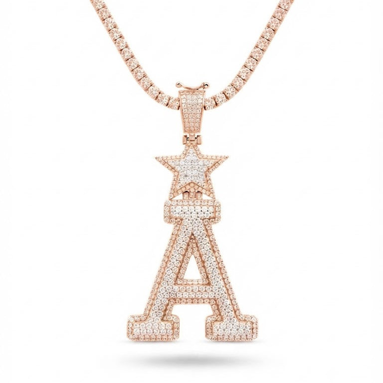 Star Letter A Diamond Pendant