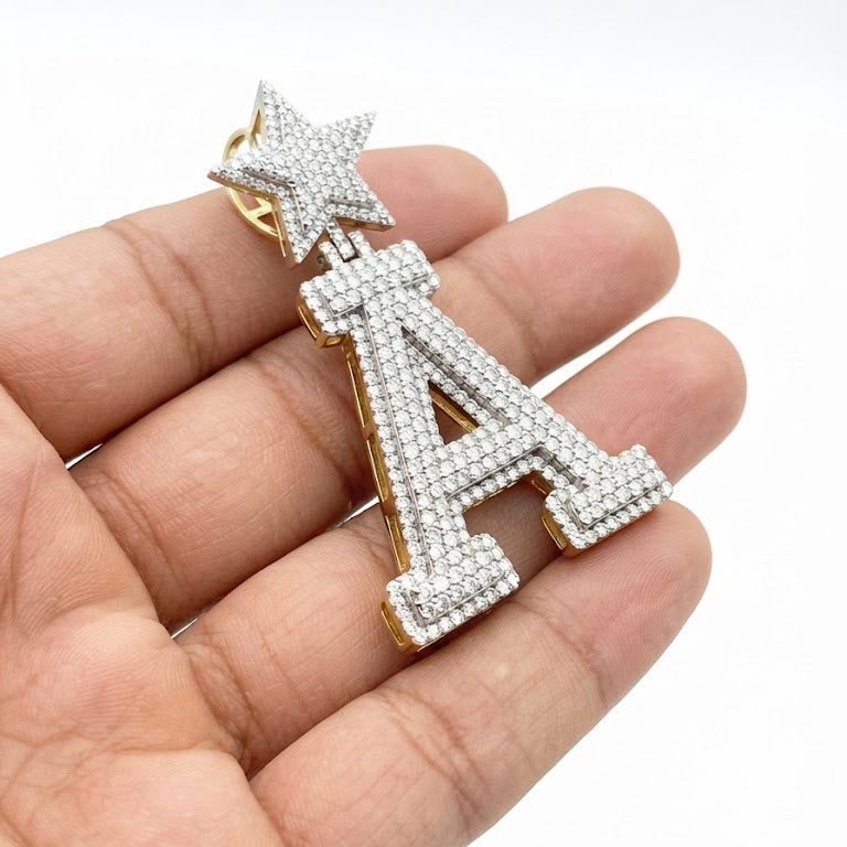 Star Letter A Diamond Pendant