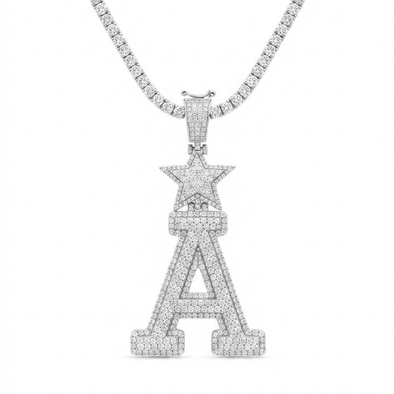 Star Letter A Diamond Pendant