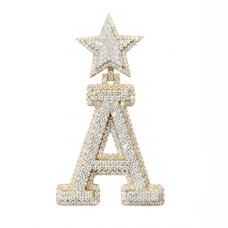 Star Letter A Diamond Pendant