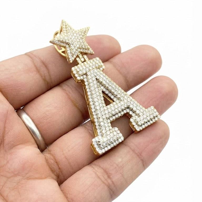 Star Letter A Diamond Pendant