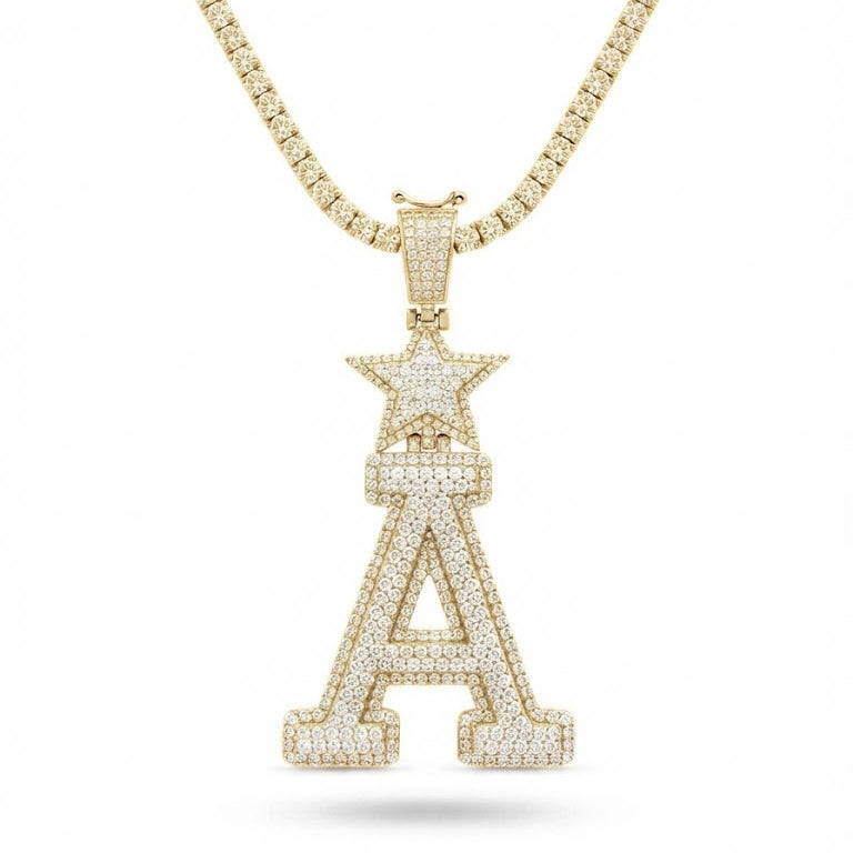 Star Letter A Diamond Pendant
