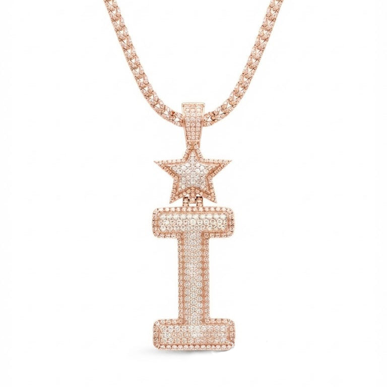 Star Letter " I " Diamond Pendant