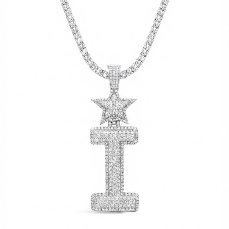 Star Letter " I " Diamond Pendant