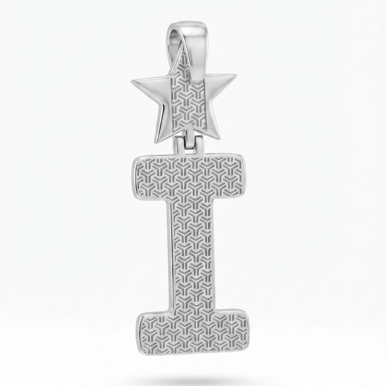 Star Letter " I " Diamond Pendant