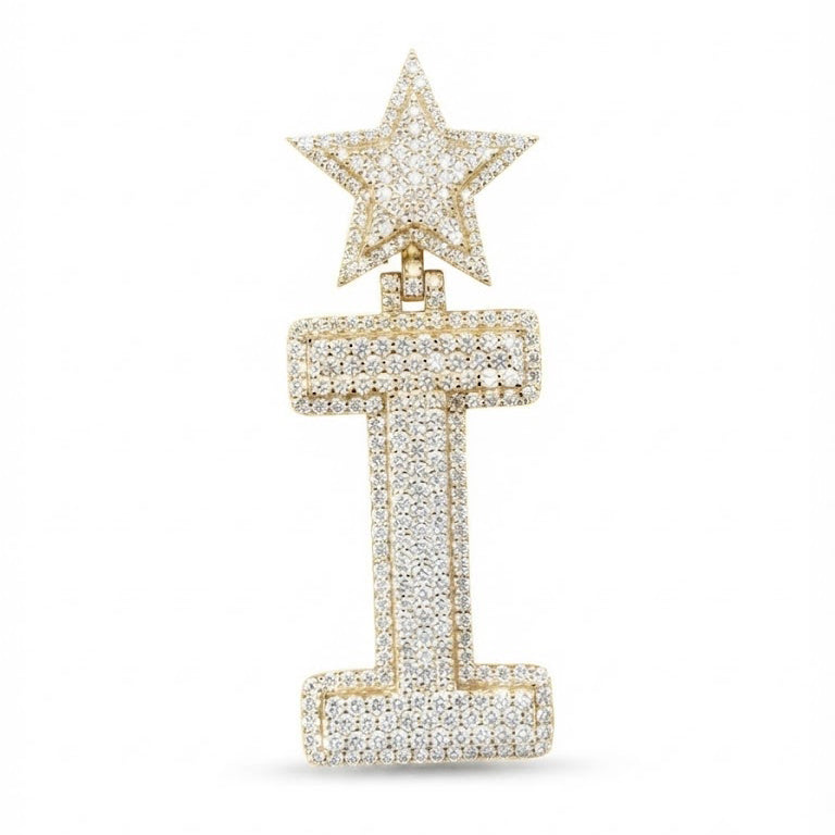 Star Letter " I " Diamond Pendant