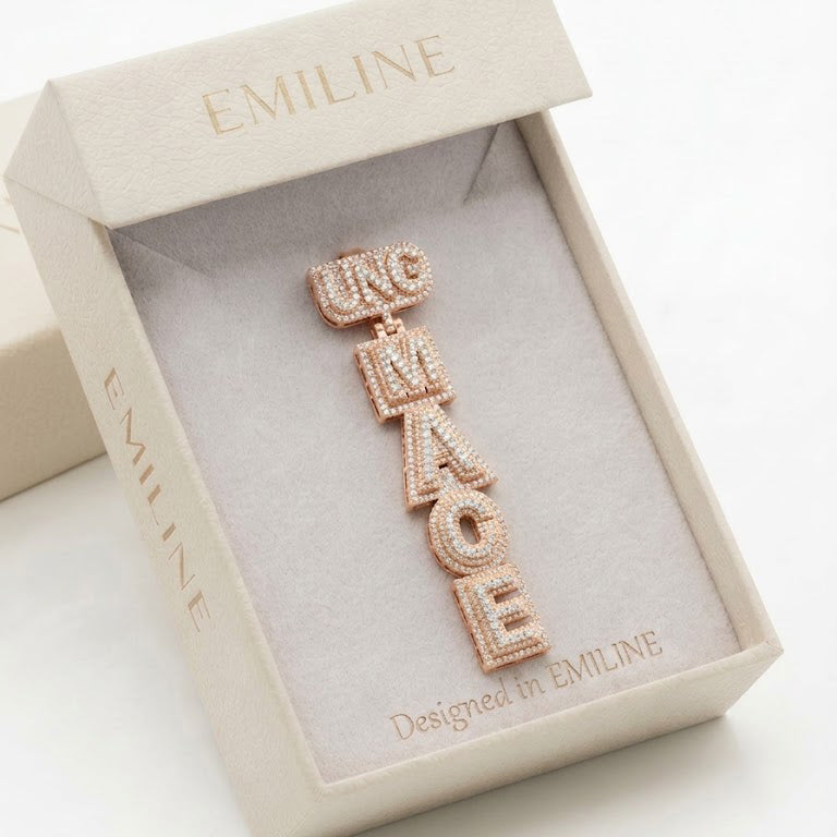 UNIQUE Stacked Letter Pendant