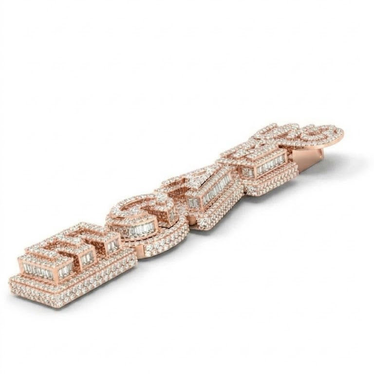 UNIQUE Stacked Letter Pendant