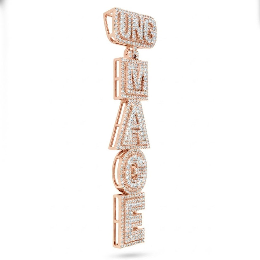 UNIQUE Stacked Letter Pendant