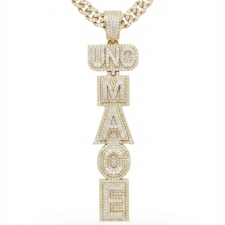 UNIQUE Stacked Letter Pendant