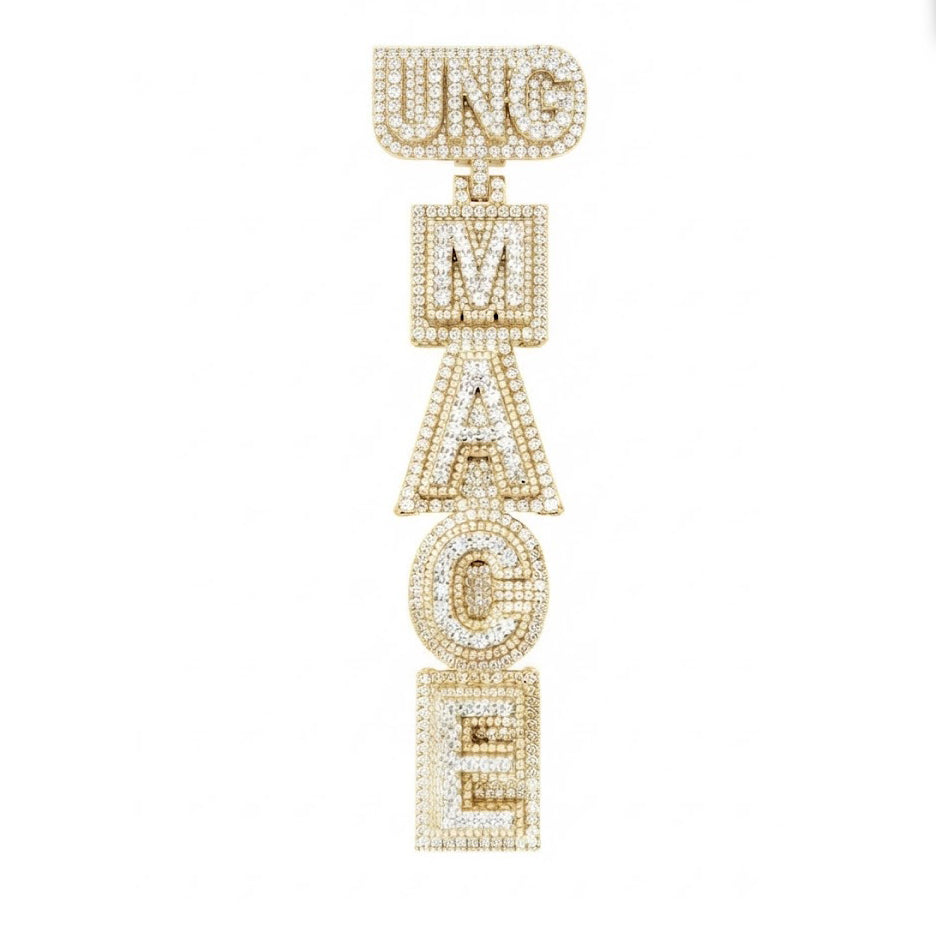 UNIQUE Stacked Letter Pendant
