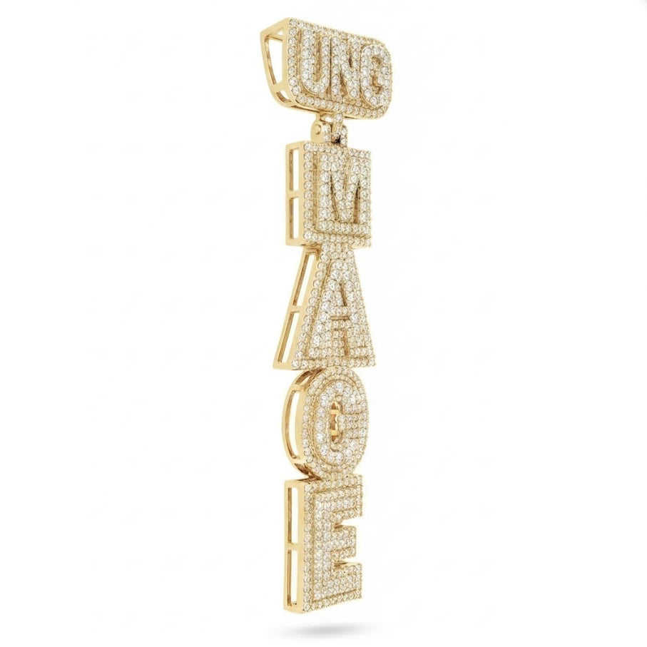 UNIQUE Stacked Letter Pendant