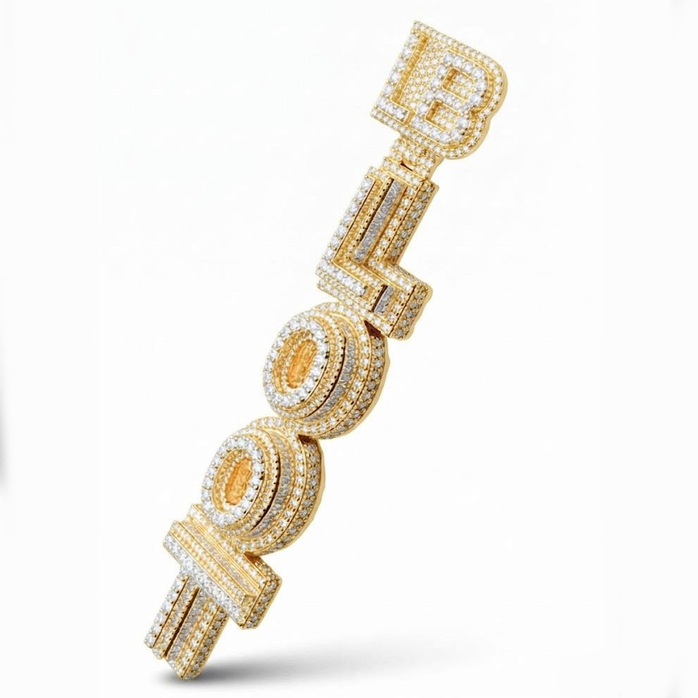 Custom Stacked Letter Pendant