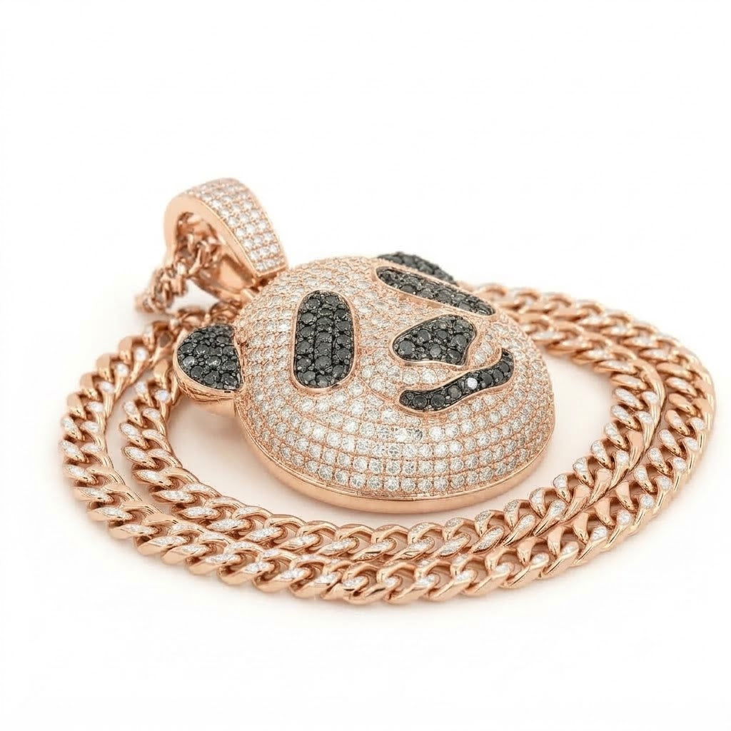 Iced Out Panda Face Pendant