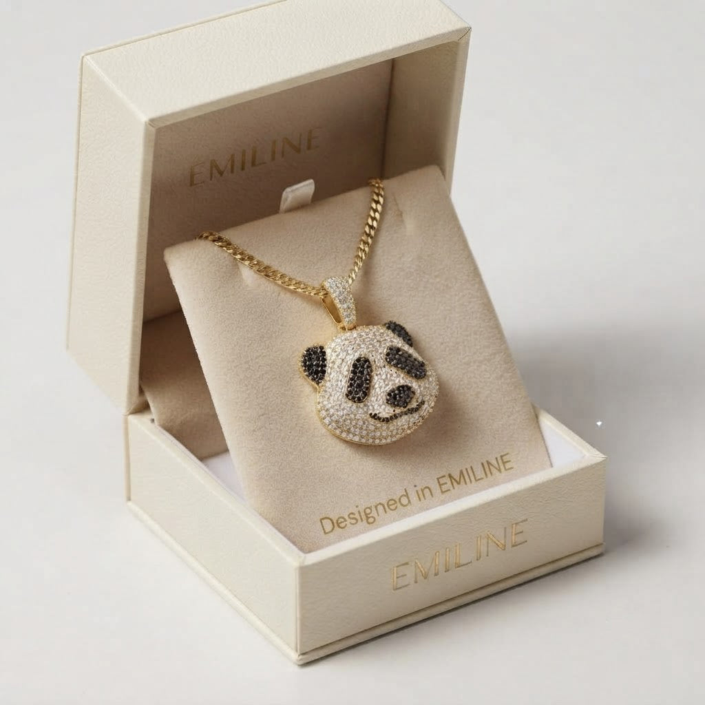 Iced Out Panda Face Pendant