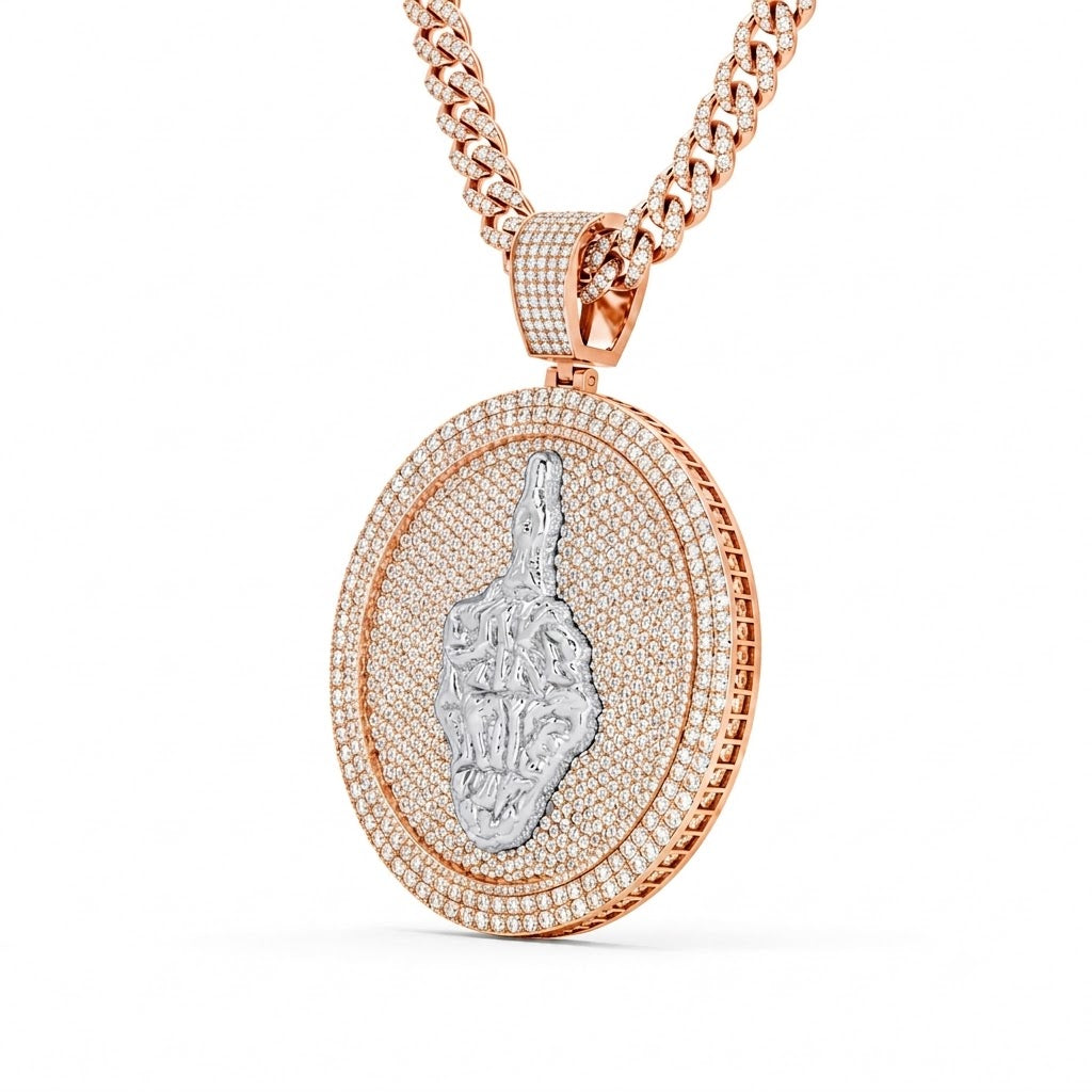 Custom Round Moissanite FFL Letter Pendant